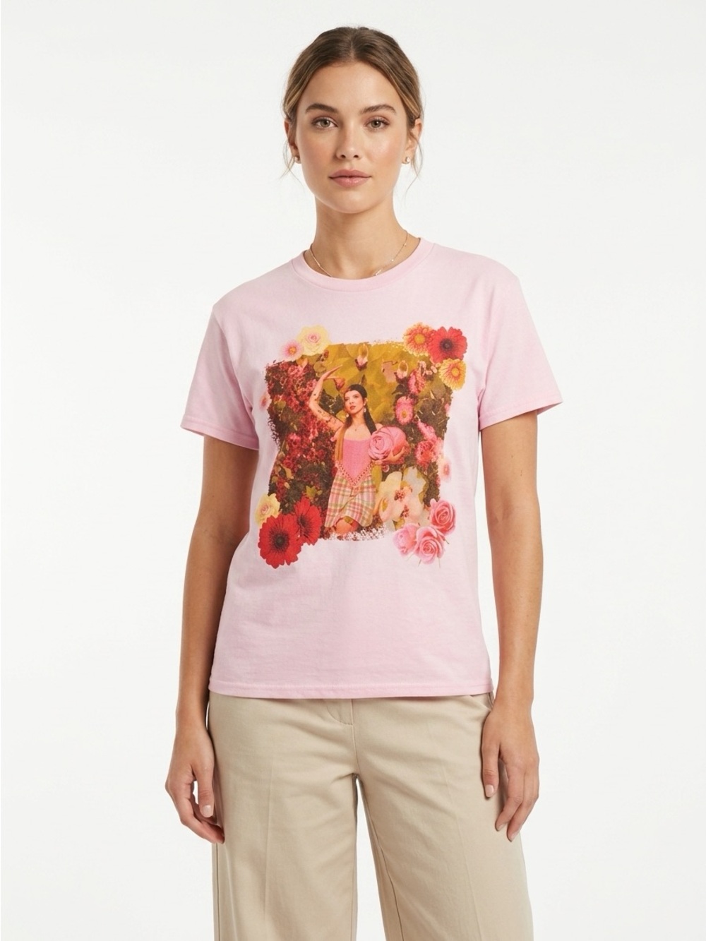 Melanie Martinez Graphic Tee Cotton Band Tour Merch Pink Floral Shirt L